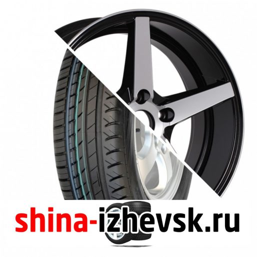 Колесо в сборе Viatti Strada (V-130) 215/55 R17 V 94 + NEO V02-1770 7xR17 5×112 ET45 DIA66.6 Глянцевый черный с полированной лицевой частью в Ижевске